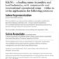 Sales Jobs - K&N's Poultry and Food industries Hiring Sales staff