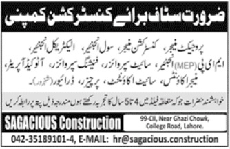 Construction Company Jobs - Various Positions opening