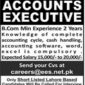 Accounts Executive Lahore jobs 2018